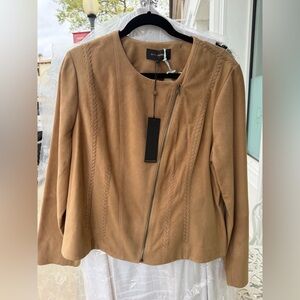 Kobi Halperin Camel Suede Zip Jacket XL